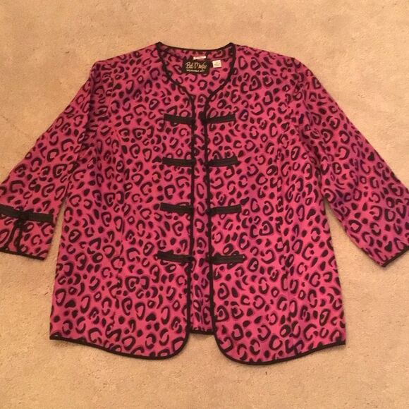 Vintage Bob Mackie Silk Leopard Print Jacket - Picture 1 of 8